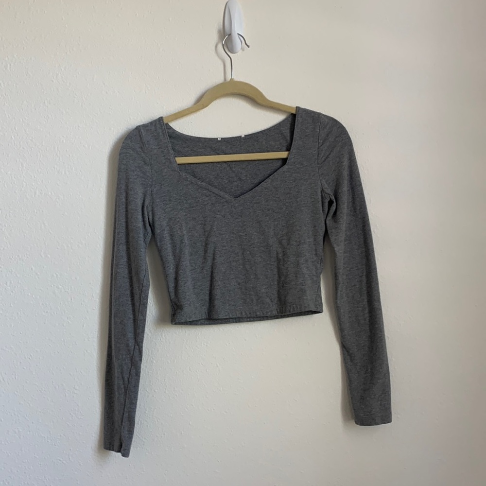 Grey Crop Top